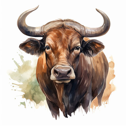 Carabao Graphics in Oil Painting Style: 4K & Vector