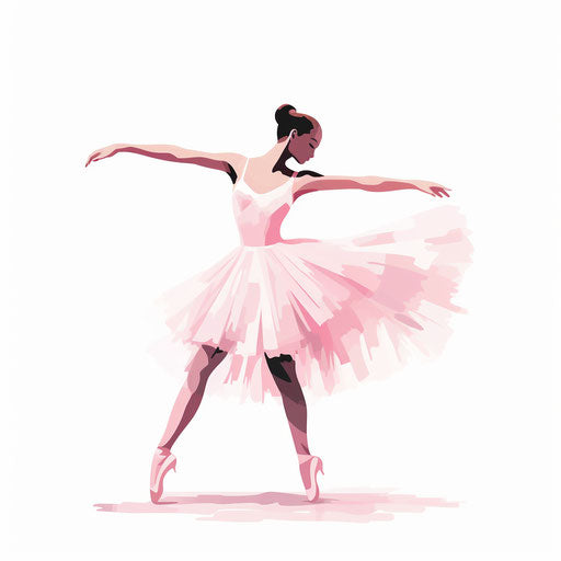 Ballet Clipart in Minimalist Art Style: 4K Vector Clipart