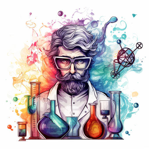 Science Clipart in Chiaroscuro Art Style Artwork: 4K Vector & SVG