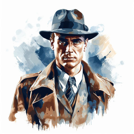 Detective Clipart in Oil Painting Style Artwork: Vector, PNG, 4K