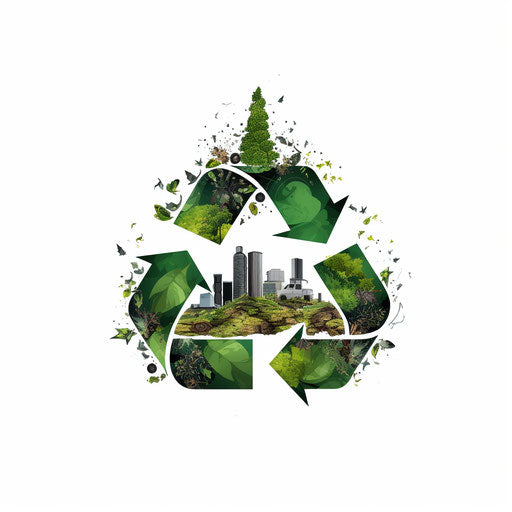 Recycling Clipart in Minimalist Art Style: Vector & 4K