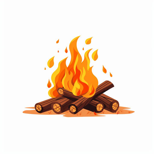 Minimalist Art Styled Campfire Graphics: 4K Vector Art
