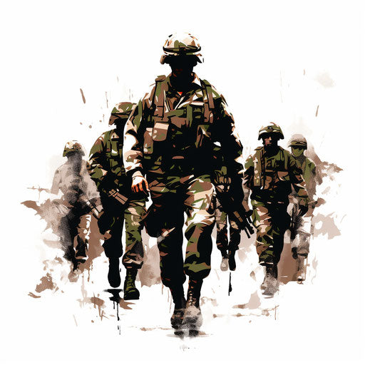 Vector & 4K Army Clipart in Chiaroscuro Art Style