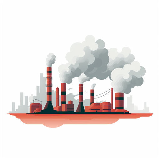 Air Pollution Clipart in Minimalist Art Style Graphics: High-Res 4K & Vector