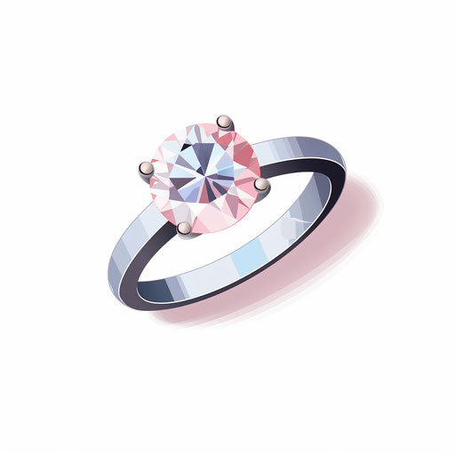 4K Vector Diamond Ring Clipart in Minimalist Art Style