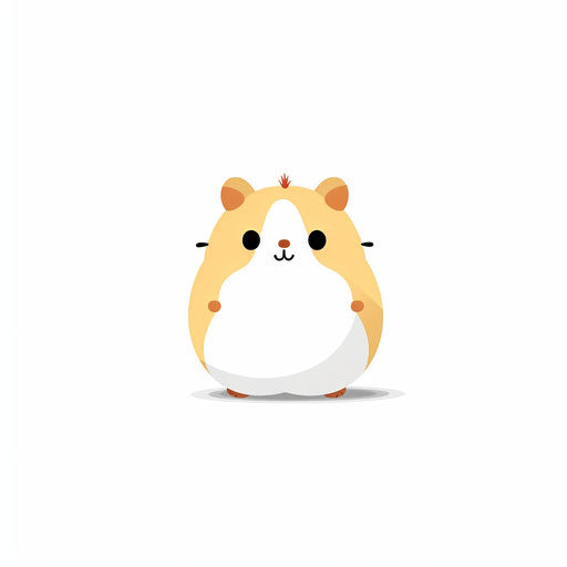 Hamster Image in Minimalist Art Style: Vector Clipart in 4K