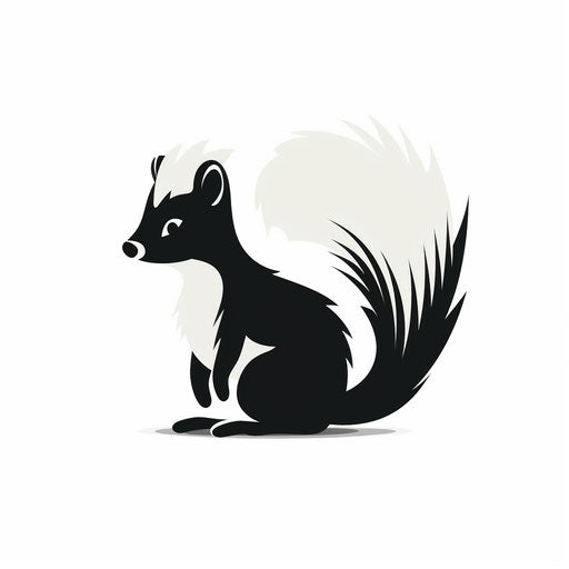 4K Skunk Clipart in Minimalist Art Style: Vector & SVG