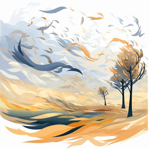 4K Wind Clipart in Impressionistic Art Style: Vector & SVG