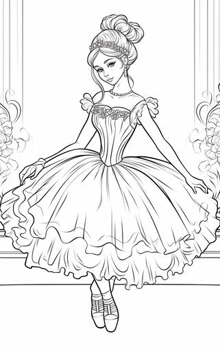 Skill-Building Ballerina Coloring Pages for Children