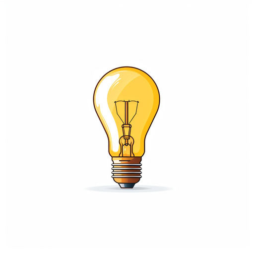 Bulb Clipart in Minimalist Art Style Art: High-Res 4K Vector