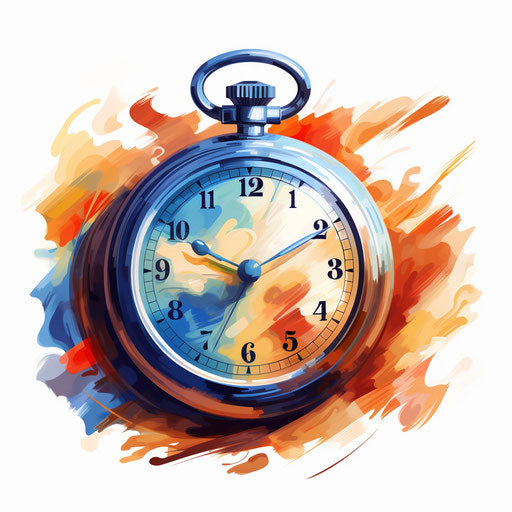 Stopwatch Image in Oil Painting Style: Vector Clipart in 4K