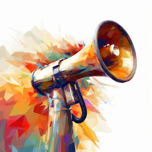 Megaphone Clipart in Impressionistic Art Style Artwork: Vector, PNG, 4K