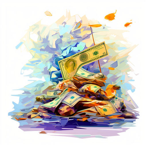 Money Clipart in Impressionistic Art Style: 4K & Vector
