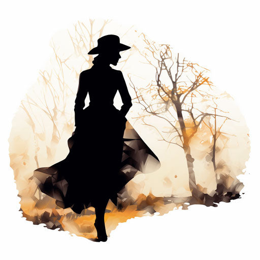Silhouette Clipart in Impressionistic Art Style Artwork: HD Vector & 4K