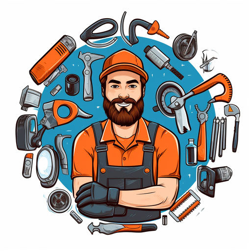 Handyman Clipart in Minimalist Art Style: High-Res Vector & 4K