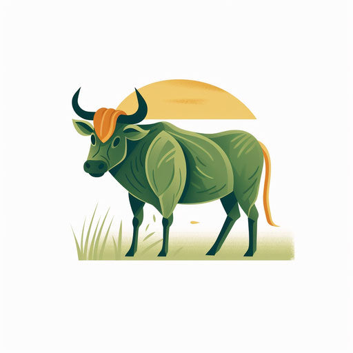 Carabao Image in Minimalist Art Style: Vector Clipart in 4K
