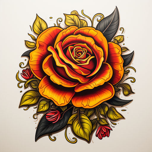 traditional rose tattoos sleeve