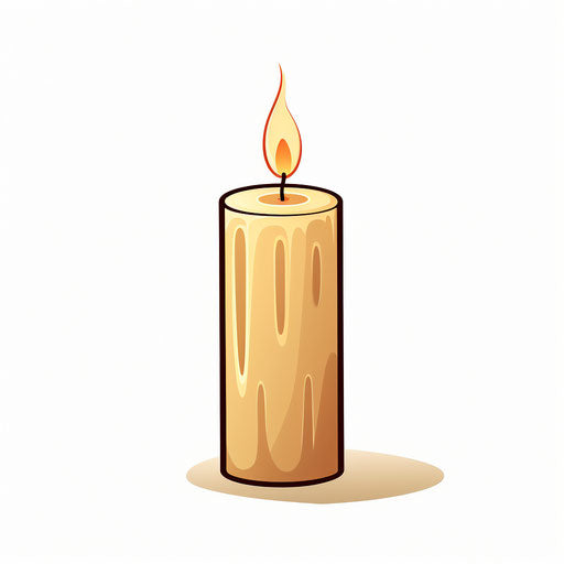 Candle Clipart in Minimalist Art Style Art: High-Res 4K Vector