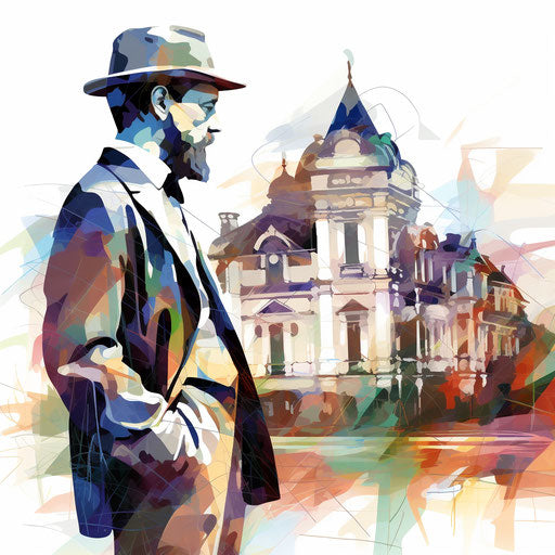 Impressionistic Art Style Architect Graphics: High-Res 4K & Vector