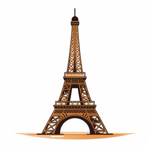 Eiffel Tower Clipart in Minimalist Art Style Artwork: Vector, PNG, 4K