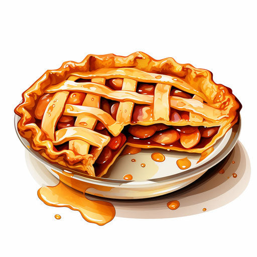 Apple Pie Clipart in Chiaroscuro Art Style: High-Res Vector & 4K
