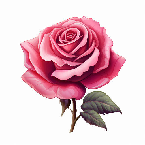 Rose Flower Clipart in Chiaroscuro Art Style Artwork: HD Vector & 4K