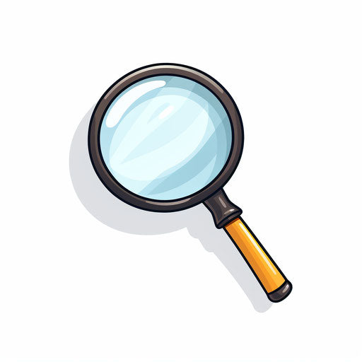 Magnifying Glass Clipart in Minimalist Art Style: High-Def Vector & 4K