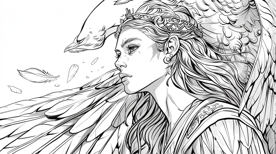 Basic coloring pages: Elf with wings