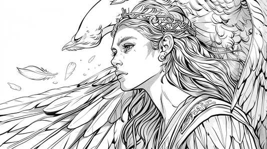 Basic coloring pages: Elf with wings