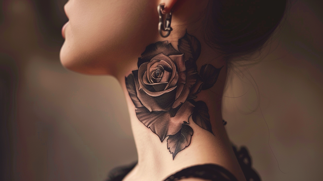 The Allure of Rose on Neck Tattoos – IMAGELLA