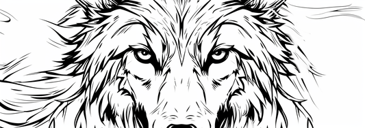 Banner of a wolf coloring page