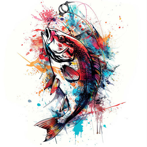 Fish caught on a hook