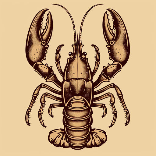 Classic flat tattoo sketch of a vintage-style lobster