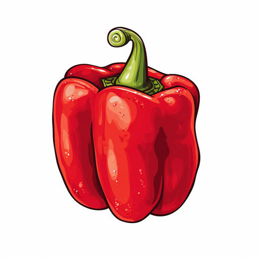 Pepper clipart in the style of Chiaroscuro Art, on white background