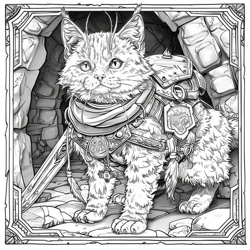 Cognitive Play: Kitten Coloring Page for Family