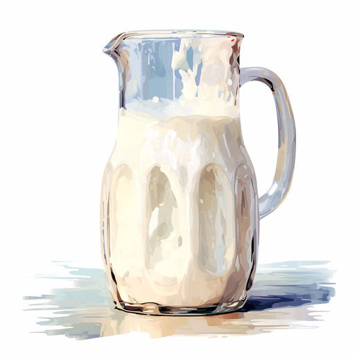 Impressionistic style milk clipart on white background