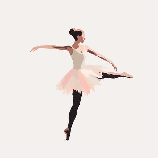 Ballerina clipart in Minimalist style, on white background