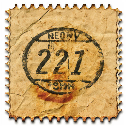 Realistic stamp clipart with flat background and soft lighting