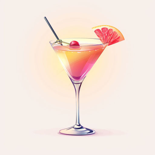 Realistic cocktail clipart on flat white background