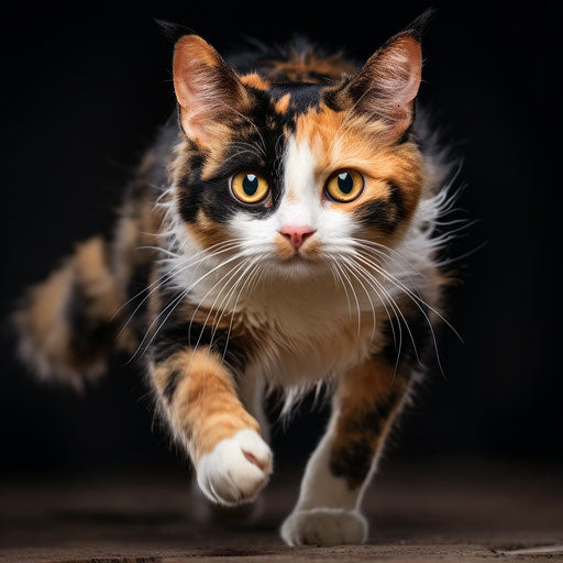 Calico cat running