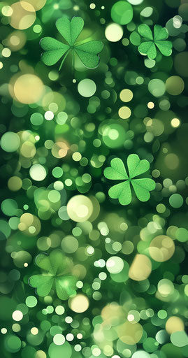 Shamrock, bokeh backdrop, St. Patrick's Day theme