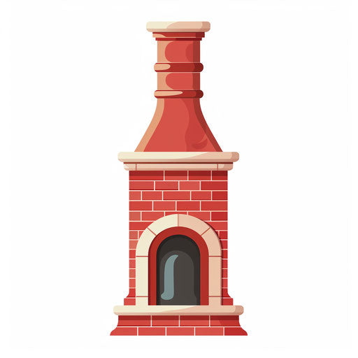 Minimalist style chimney illustration, on white background