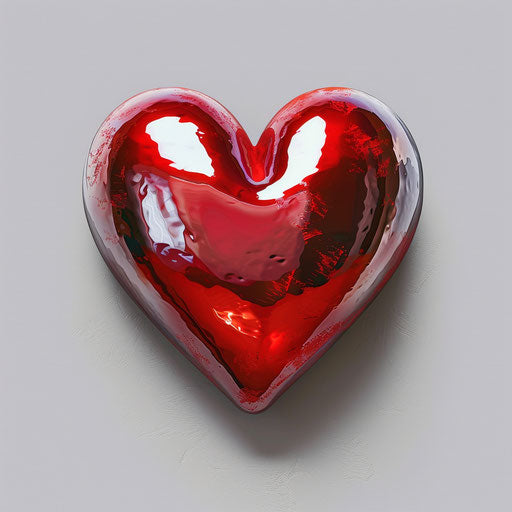 Realistic love heart on flat slate grey background