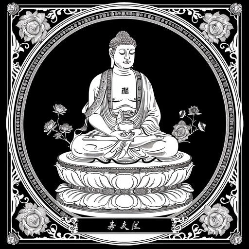 Mastered black and white style illustration, carved art