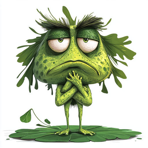 Print-Ready Lily Pad Caricature Clipart in PDF Format