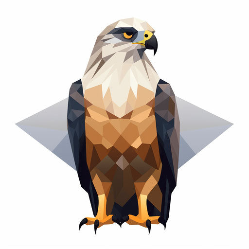 Falcon clipart in Minimalist style, on white background