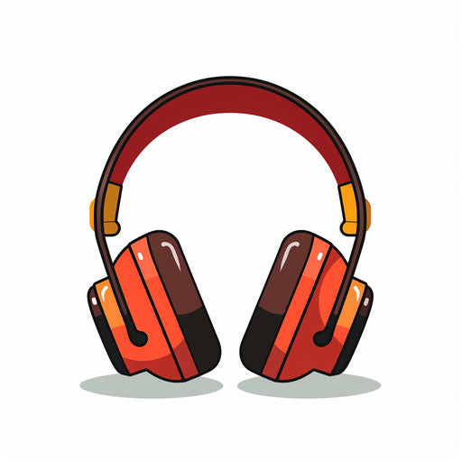 Minimalist headphones illustration on white background