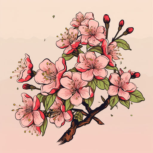 Isolated apple blossom vector illustration