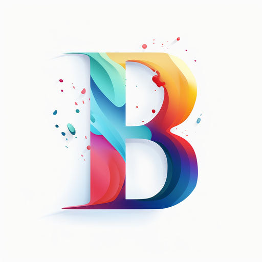 Illustration of letter B in Minimalist style on white background