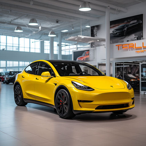 Tesla model y bright yellow